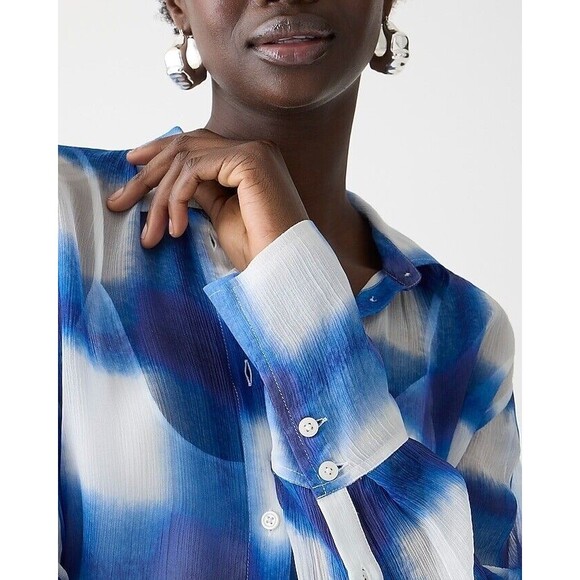 J.Crew Garçon classic shirt in crinkle cupro lightweight NWT Size 00 - Picture 3 of 12